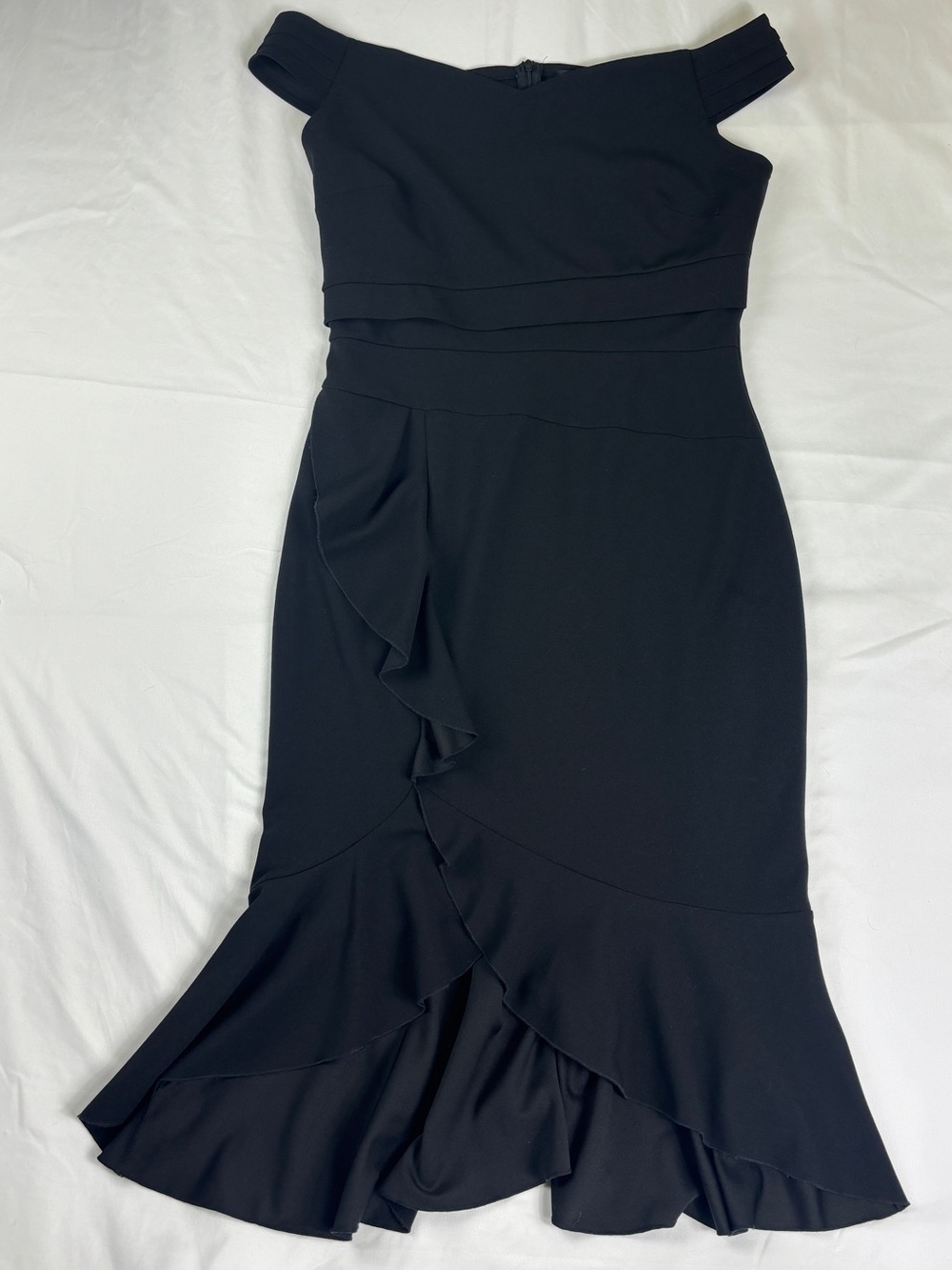 Off-Shoulder Ruffle Midi Dress Sz. 12/14